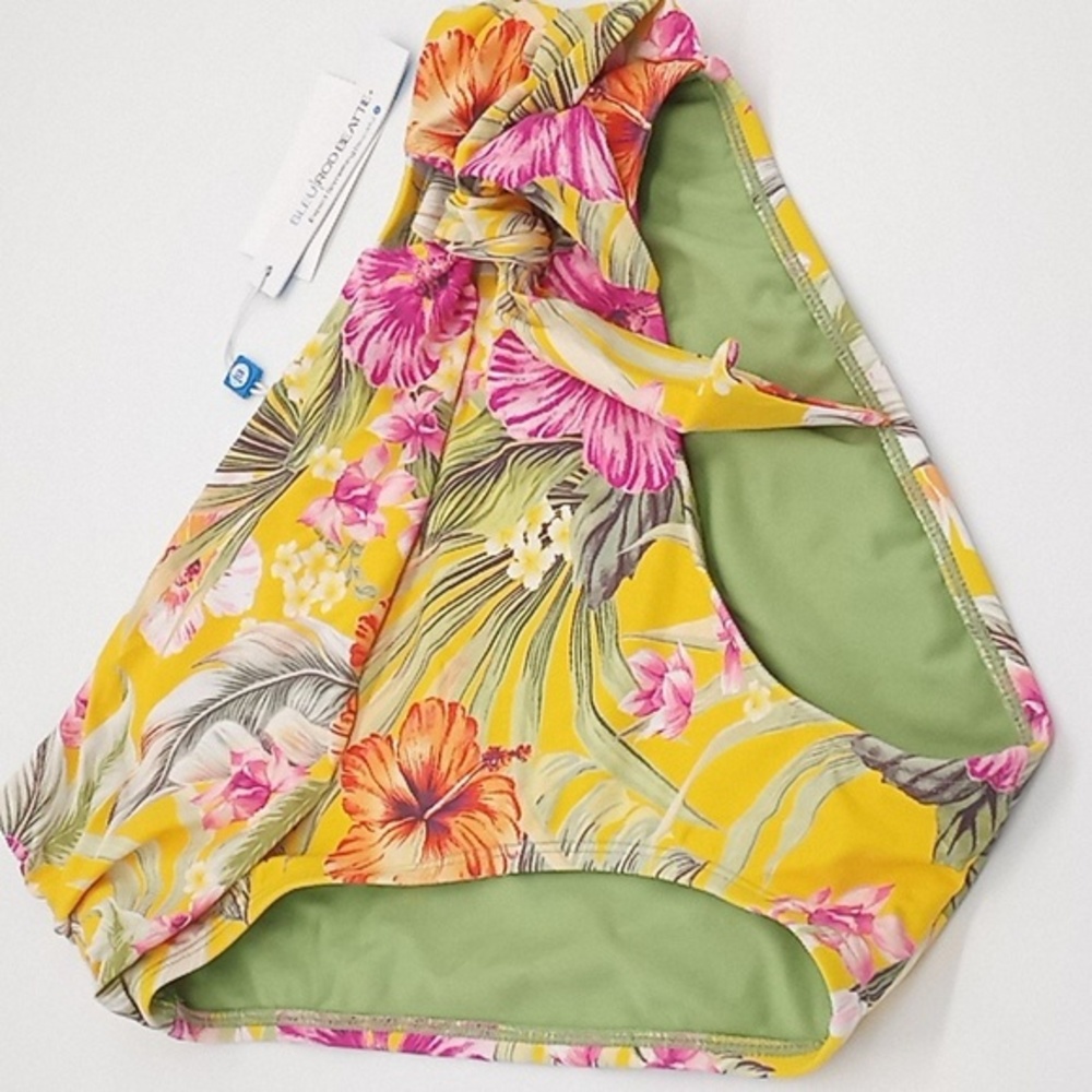 BLEU Rod Beattie Paradiso High Waist Draped‎ Side-Tie Bikini Bottom Canary 6